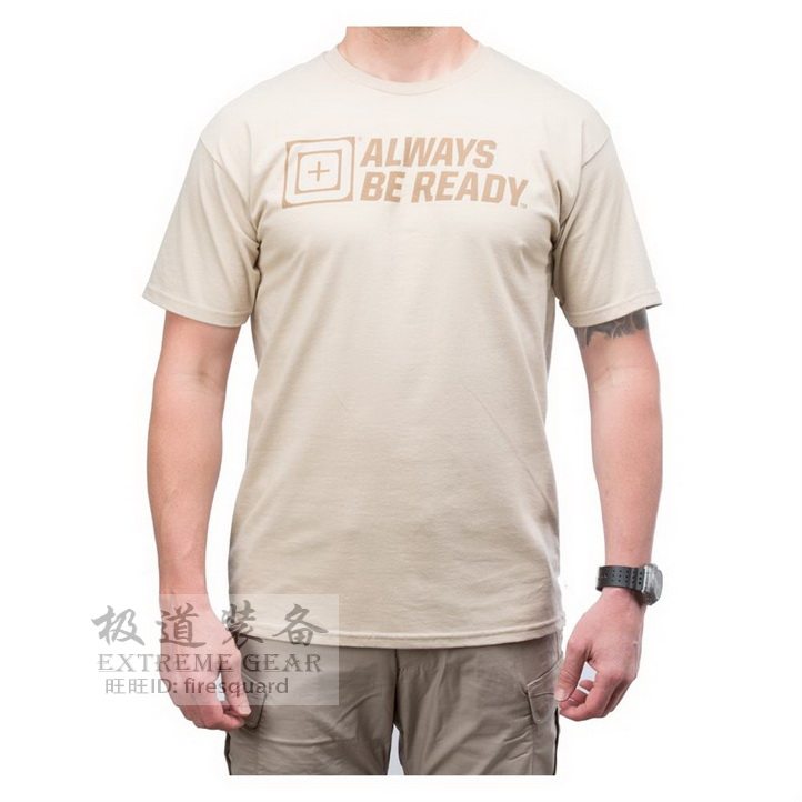 美国时刻准备纯棉圆领战术t恤