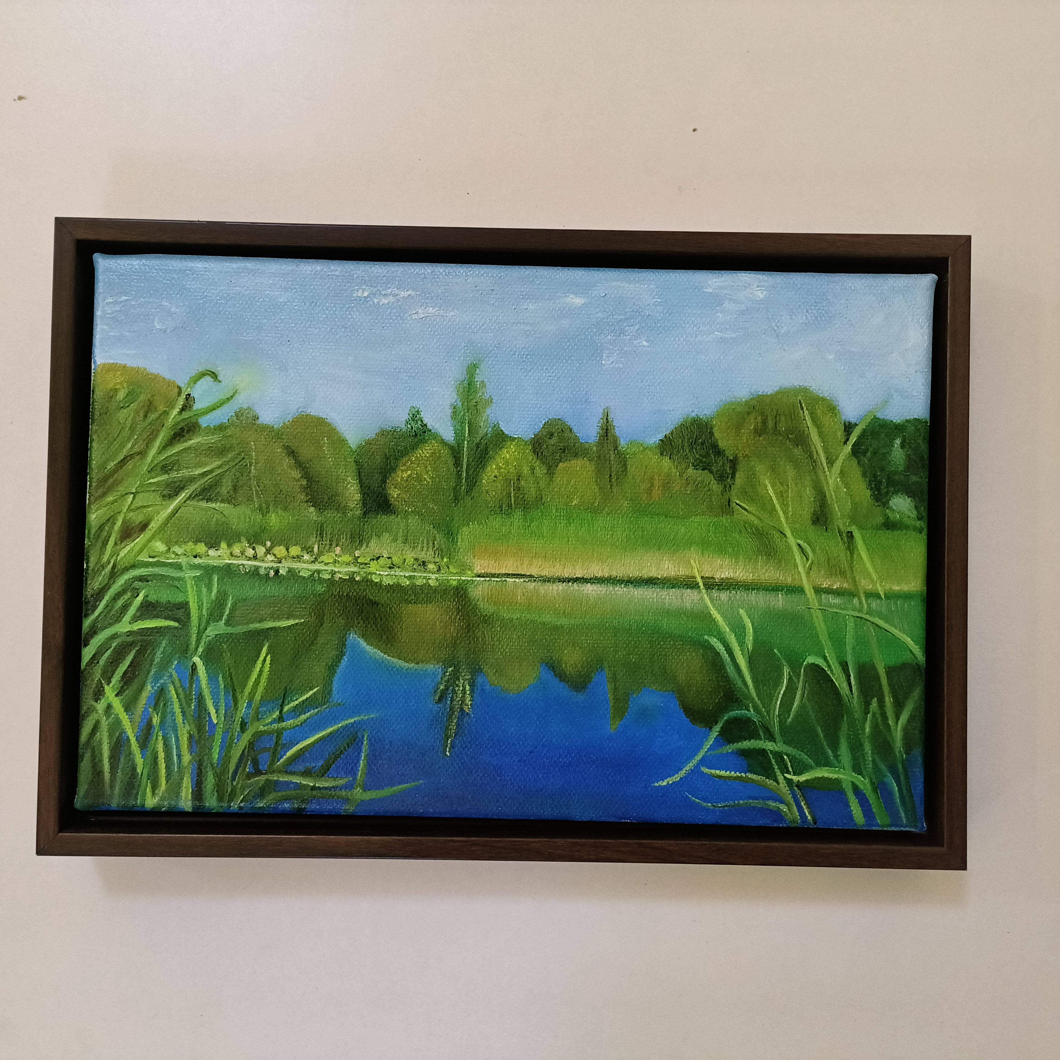 清山绿水山水风景墙贴客厅沙发背景墙挂画卧室床头装饰画手绘油画