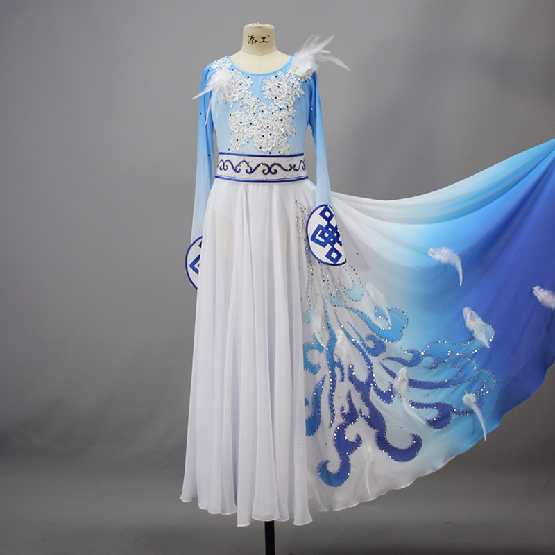 新款蒙古舞寂静的草原剧目服民族舞蹈服装古典舞演出服女艺考定制