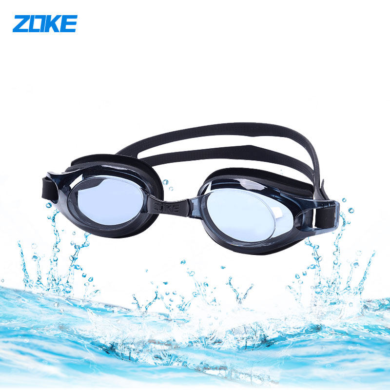 zoke洲克泳镜防水防雾高清平光运动训练泳镜时尚舒适男女游泳镜