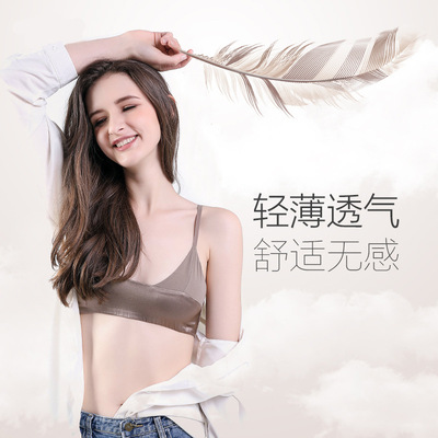 唐格bralette桑蚕丝弹力缎薄款内衣小胸 真丝无钢圈文胸 奢华