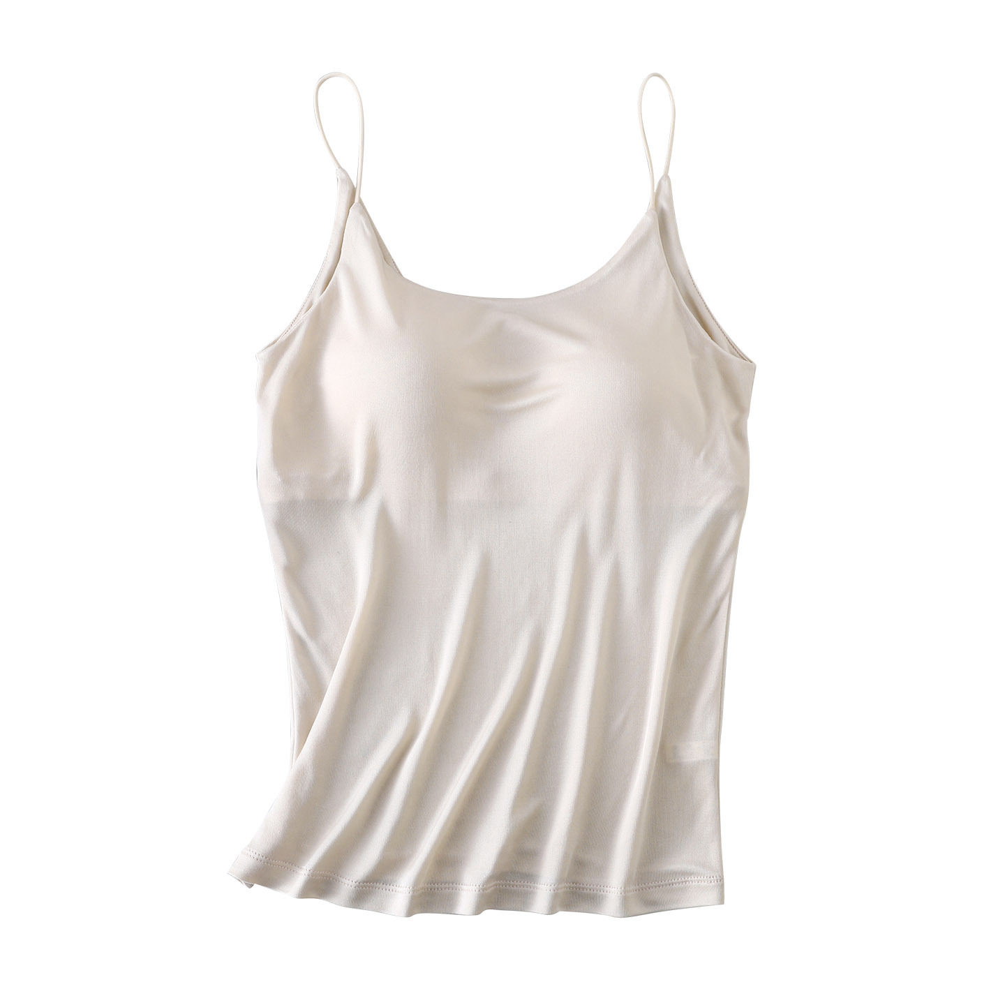 天然桑蚕丝长款抹胸吊带女 简约带胸垫真丝防走光可外穿舒适背心