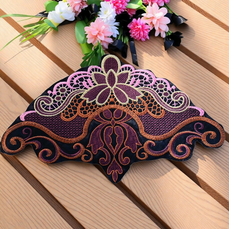 民族风大号三角花纹刺绣布贴