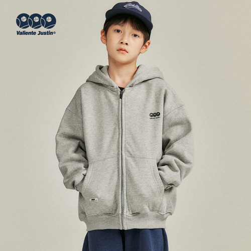 JUSTIN儿童加绒保暖连帽卫衣外套