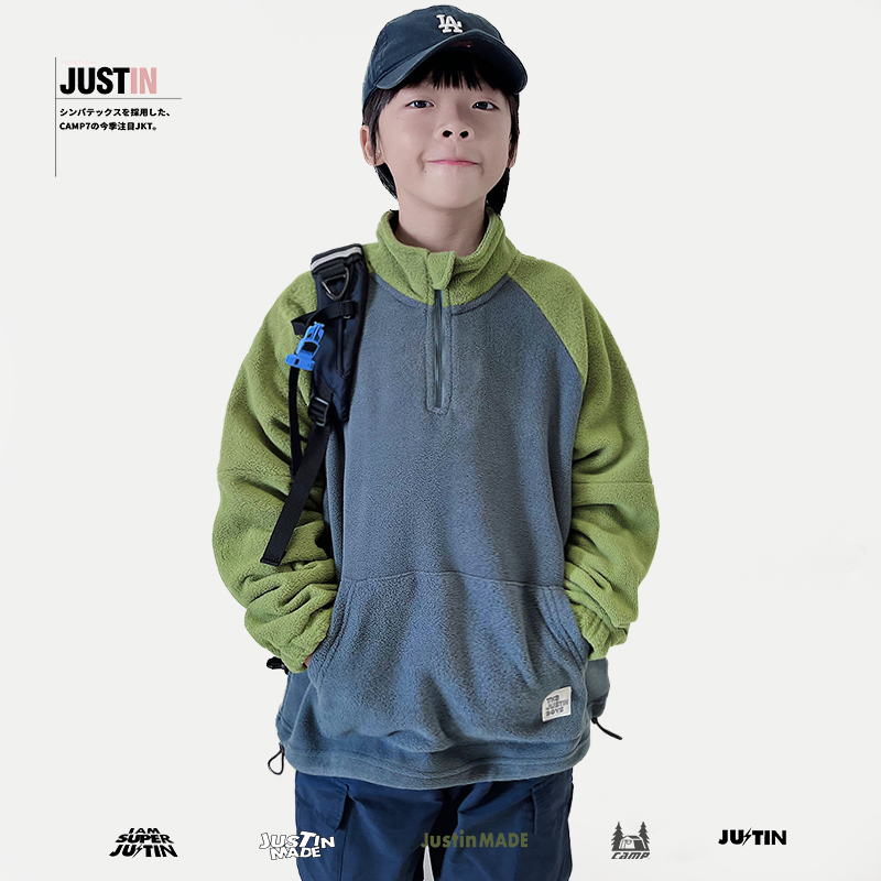 JUSTIN冬季绒衫日系潮牌套头衫