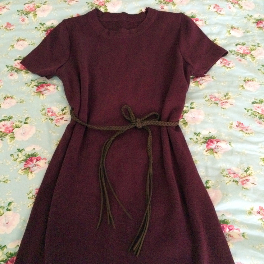 热销咖啡色牛皮绒编织女限量腰带