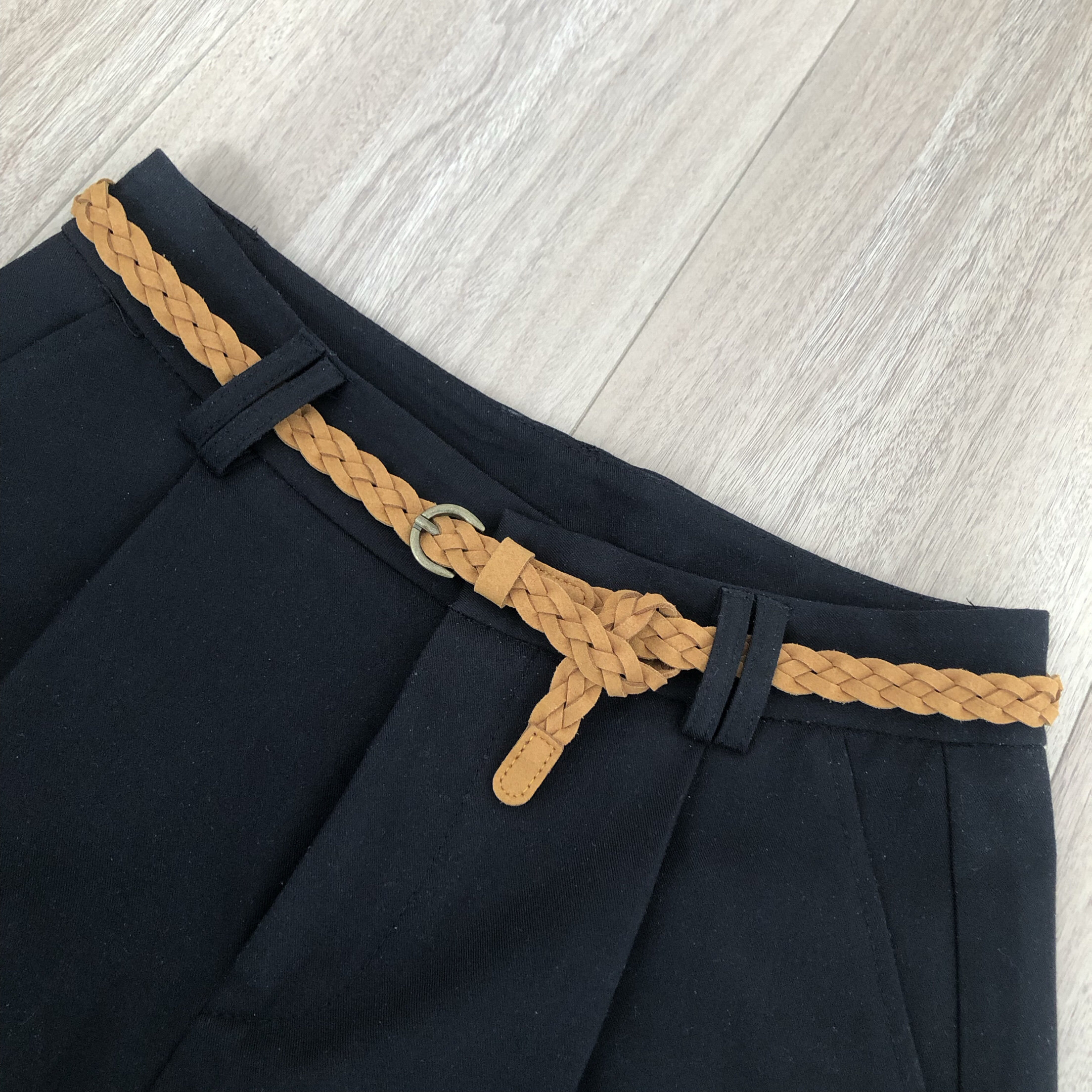 牛皮绒编织细腰带女连衣裙装饰浅卡其色百搭柔软免打孔棕色细皮带