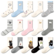 可爱袜子女ins潮卡通动物中筒袜情侣毛绒设计感无骨点子纱长袜棉