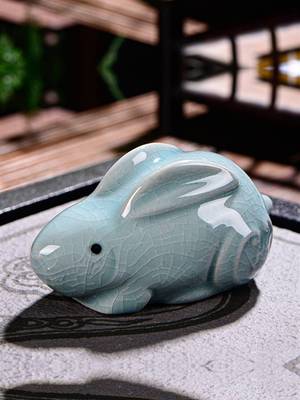 12陶瓷十二生肖摆件瓷器小摆件工艺品茶宠吉祥物猪马羊古玩装饰品