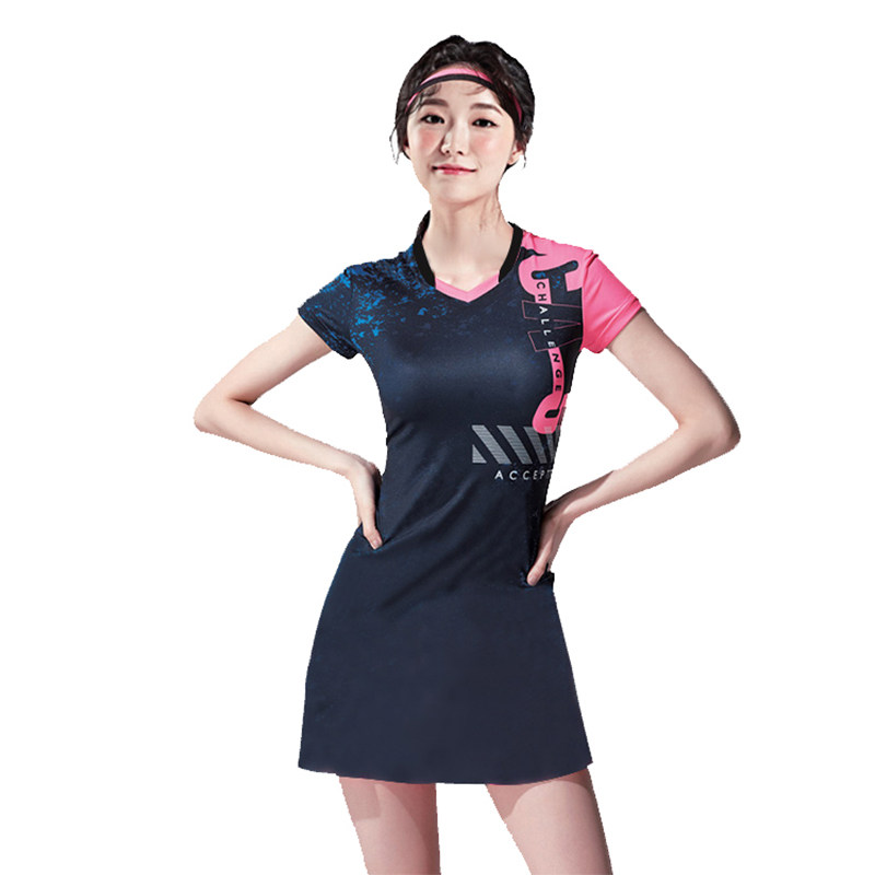 连衣裙健身速干大码韩国羽毛球服