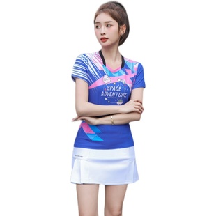 羽毛球服短袖套装男女上衣网球运动速干透气比赛团购大码定制T恤