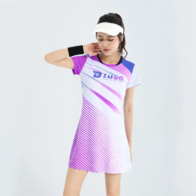 羽毛球服女短袖连衣裙速干透气运动休闲气排球团购定制比赛队服