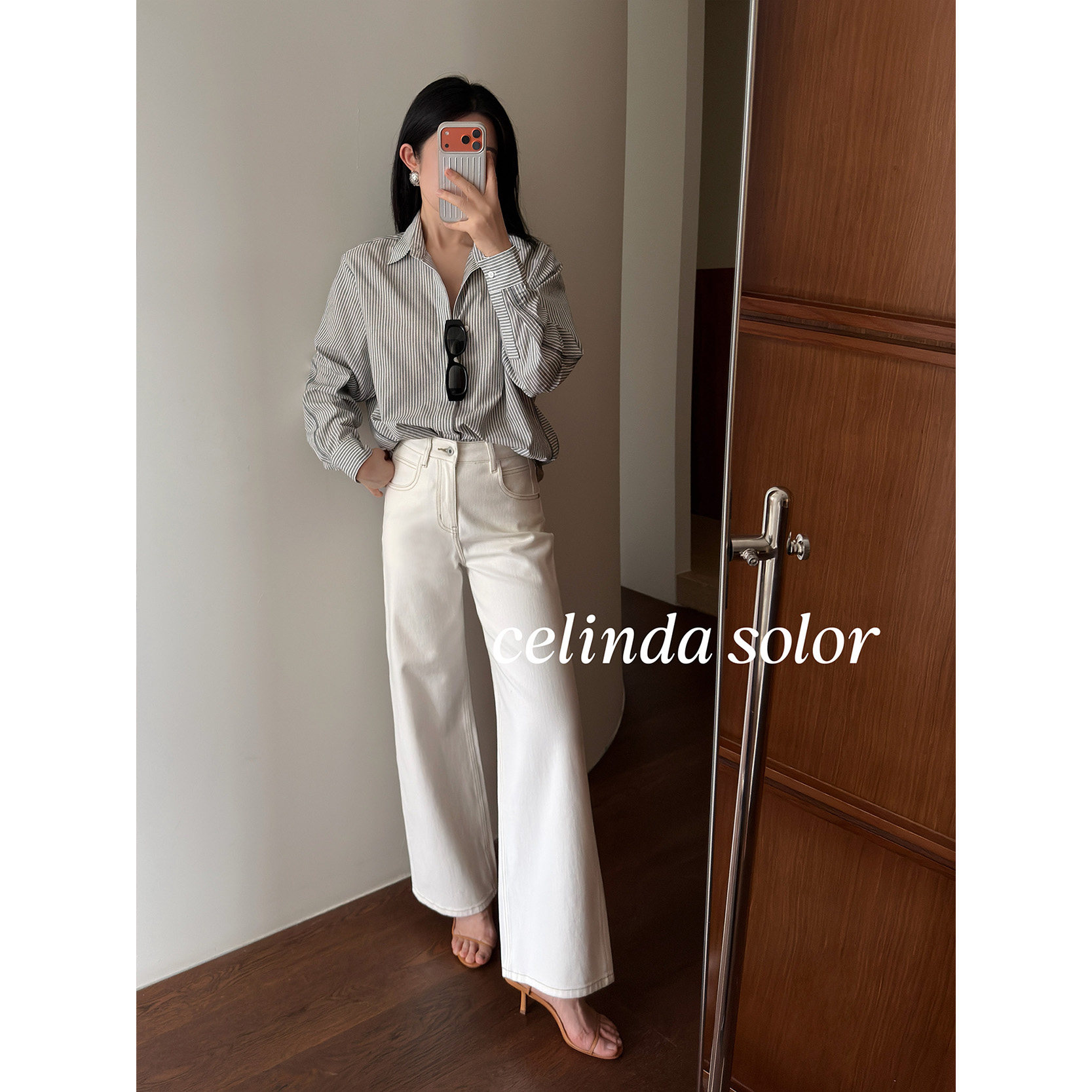 娇阳 你们找的梦中白裤子！篙级 显瘦有弹性柔软白色直筒牛仔裤