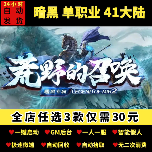 传奇单机版荒野的召唤暗黑之王专属神器单职业41大陆假人后台微端