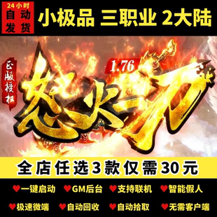 传奇单机电脑1.76怒火一刀小极品三职业2大陆假人gm后台微端联机
