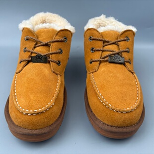 撤柜清仓尾货羊毛雪地靴冬季加绒保暖短筒百搭棉靴男士牛反绒棉鞋