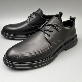 外贸原单真皮男鞋软底黑色德比皮鞋男款牛皮鞋潮流断码鞋捡漏单鞋