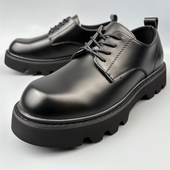 男真皮圆头休闲皮鞋 男鞋 高级感男鞋 捡漏厚底德比鞋 结婚鞋 撤柜牛皮