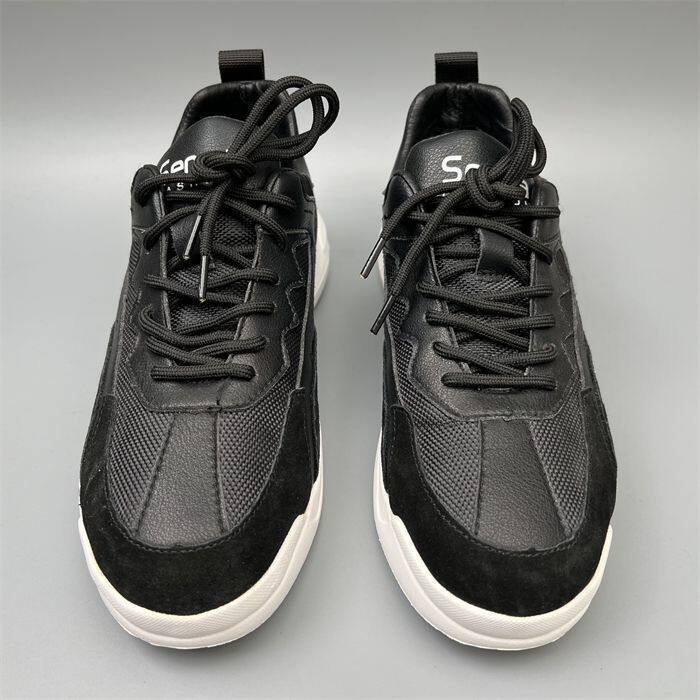 真皮男鞋休闲鞋黑色系带中跟舒适百搭潮鞋正品捡漏鞋孤品断码运动