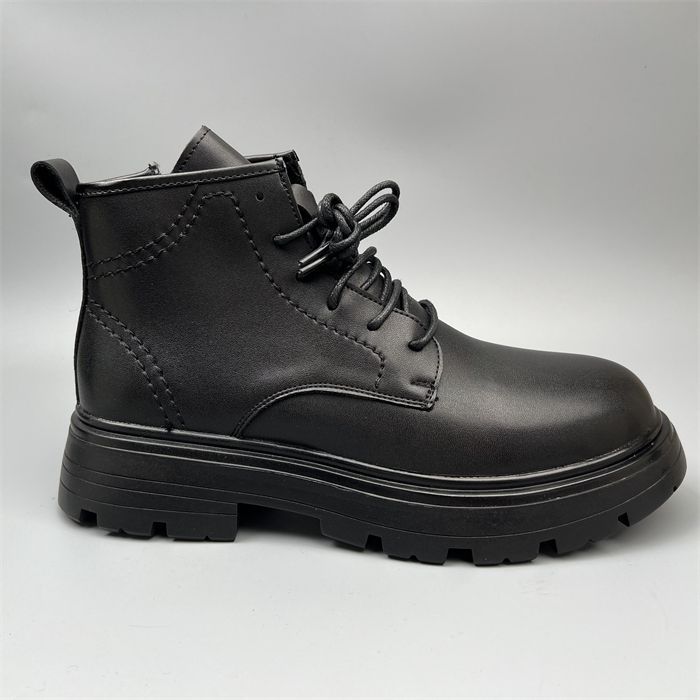真皮男士中帮皮鞋拉链牛皮软底