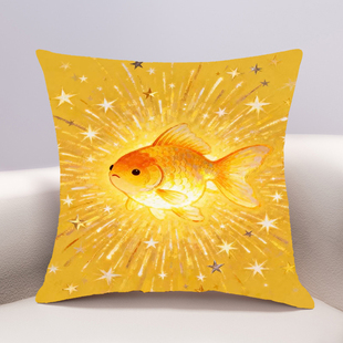 金鲤纳福十字绣抱枕2026年新款客厅沙发卧室床头靠枕小件手工满绣