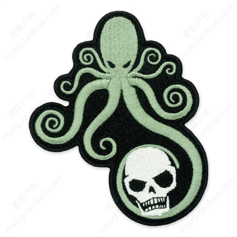 美国PDW章鱼臂章夜光骷髅士气章