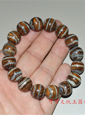 天然臼齿手串原猛犸后槽牙手链打磨抛光手链猛犸臼齿圆珠手串釉质