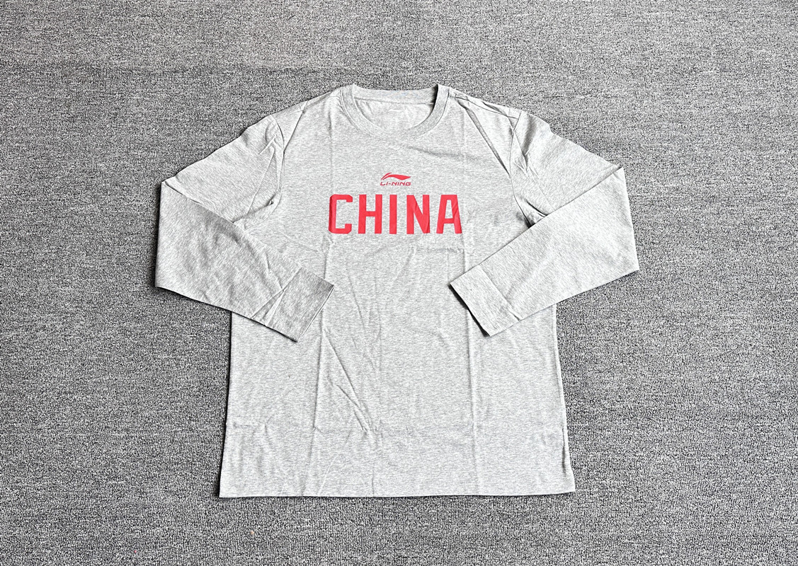 李宁篮球赞助 大码 圆领套头 透气舒适休闲运动  长袖T恤 ATLM113