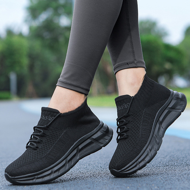 冬季加绒广场舞鞋男女跑步运动鞋牛霸道健身跳操鞋轻便软底跳舞鞋