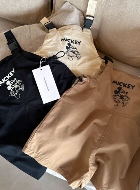 2025夏款男童裤子女童短裤宝宝背带裤韩版童装童裤现货