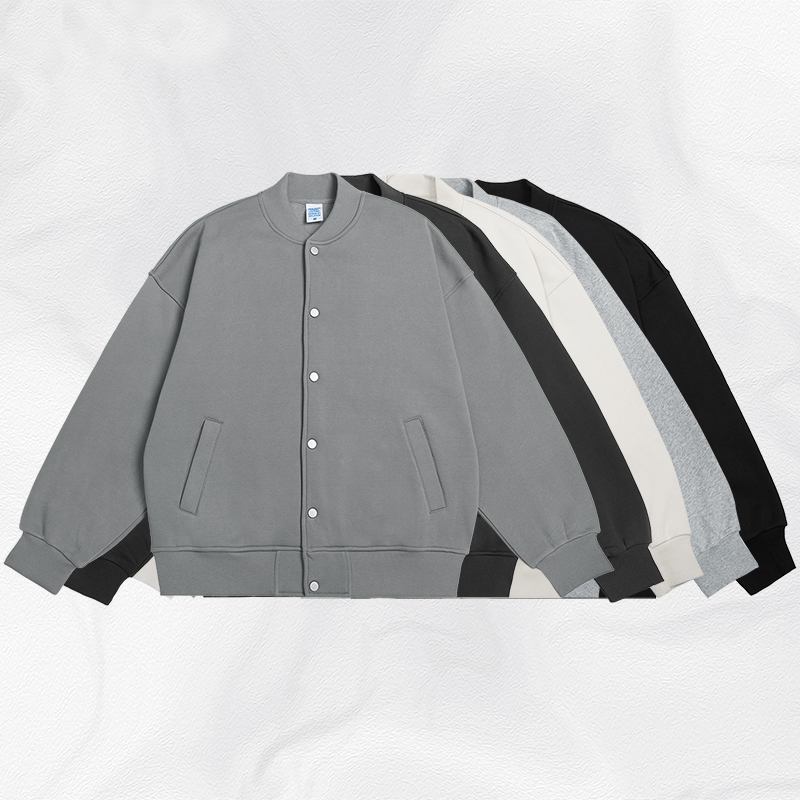 格雷系高街350g克重棒球服夹克