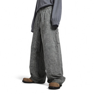 防风防泼水松紧腰工装 NOMORE男装 冰裂纹洗水伐木裤 25新品 休闲裤