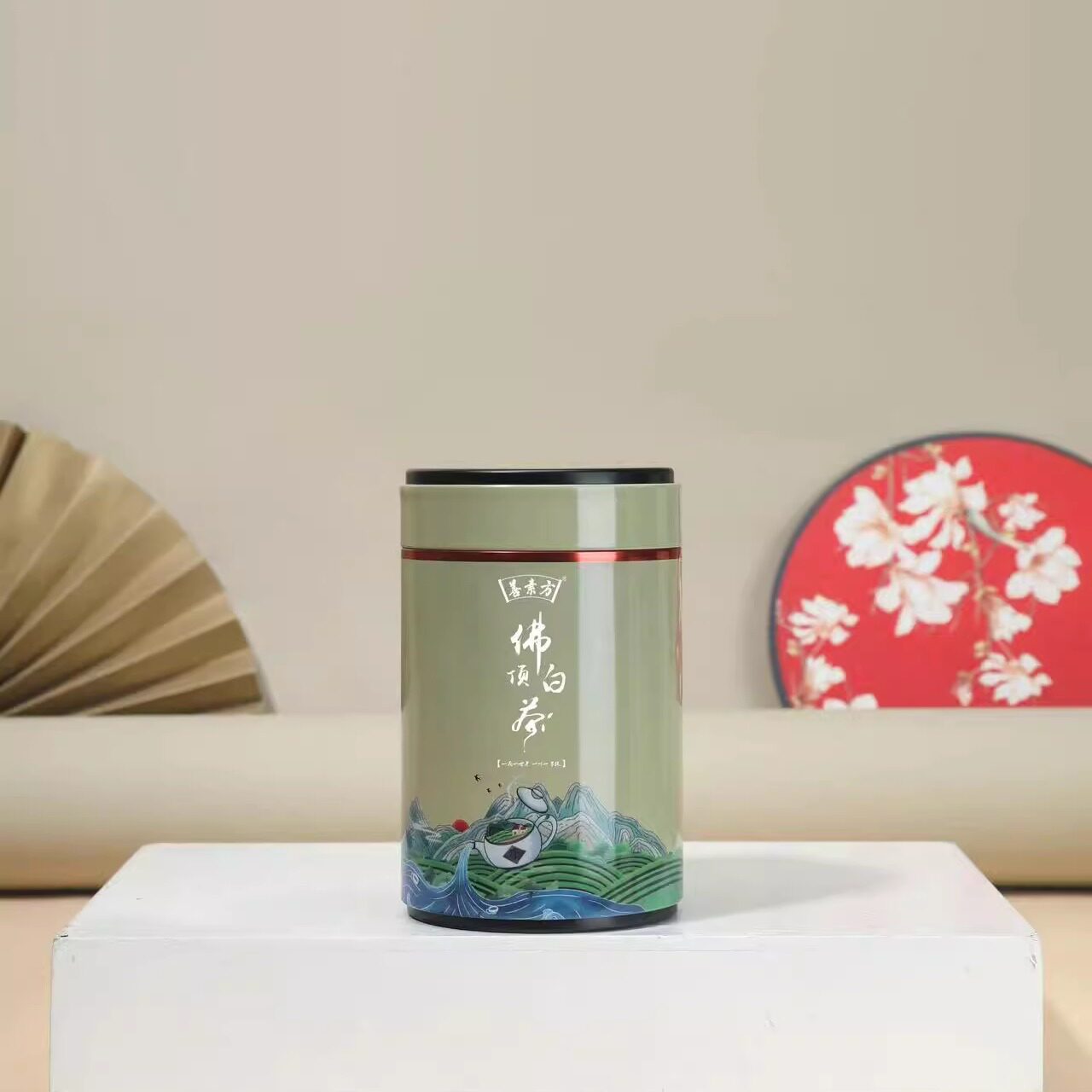 佛顶白茶善素方浙江舟山普陀山特产白茶60g 双罐送精美手提袋