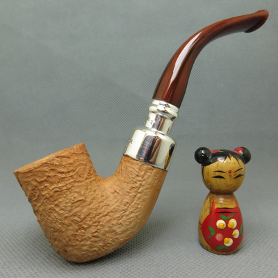爱尔兰彼得森Peterson石楠木烟斗双银龙头军插barley麦色喷砂 338