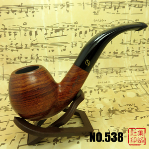 红木实木花梨木弯直式烟斗9MM滤芯过滤新手入门练习D-BRAND 538