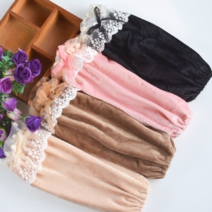 买二送一秋冬长款水晶羽绒服护肘套袖防污女士袖套女办公学生袖头