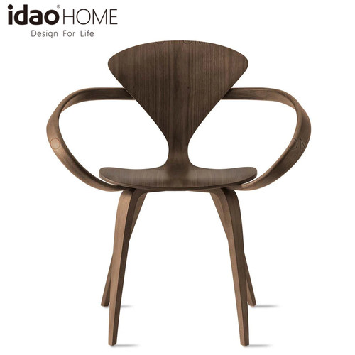 idao个性设计师实木弯曲多层板飘带椅扶手椅餐椅舒适简约古典质感