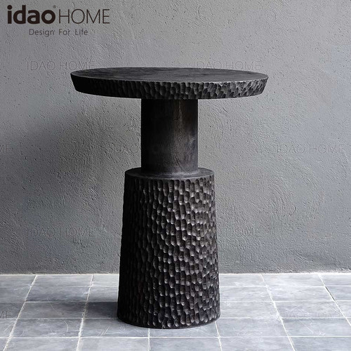 idao创意雕塑实木手工雕刻刚果酒桌边桌装饰艺术端景时尚现代独特