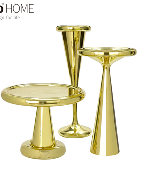 IDAO宜道创意金属茶几spun Coffee Table实木镀金设计师流线艺术