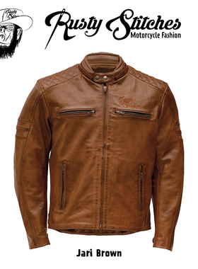 英国RustyStiches Jari复古头层牛皮 摩托机车骑行皮衣 复古夹克