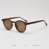 街拍墨镜ins配近视 时尚 复古板材圆形偏光太阳眼镜男女潮韩版 个性