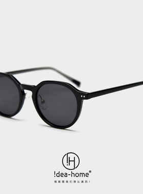 韩版新款TR90板材脚偏光太阳眼镜男女文艺圆形米钉墨镜防紫外线潮