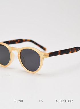 复古小圆框板材脚偏光太阳眼镜男女韩系网红个性墨镜ins防紫外线