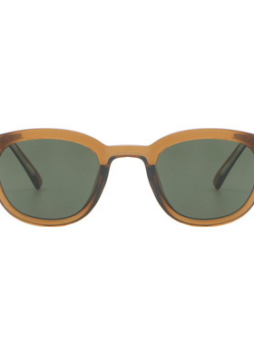 时尚凹造型太阳镜男士黑色小框眼镜复古高级感茶色墨镜女防紫外线