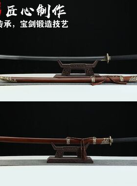 龙泉刀剑一体花纹钢锻打龙纹苗刀戚家刀武术锻炼双手绣春刀未开刃