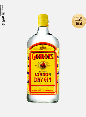 哥顿金酒 Gordon's杜松子酒伦敦干味毡酒  GIN 琴酒洋酒基酒750ml