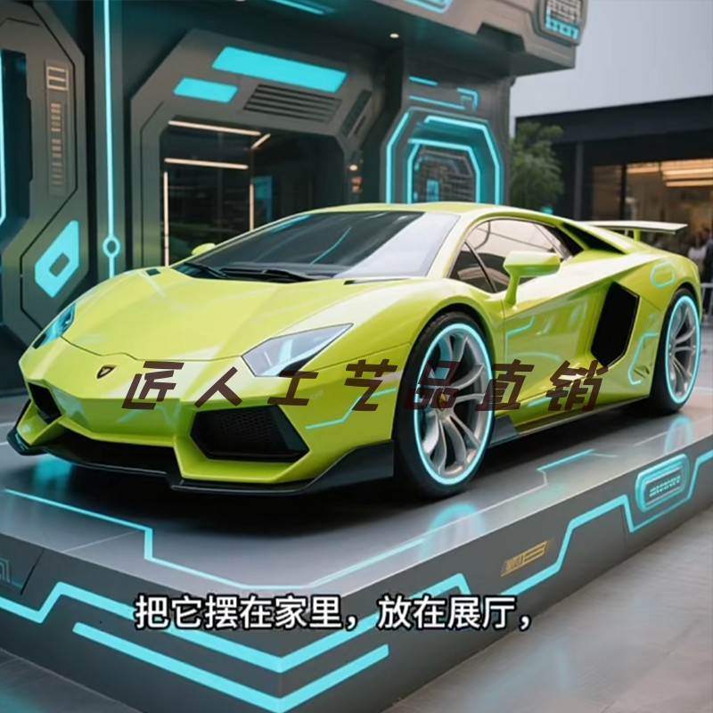 网红汽车模型背景墙壁饰雕塑 咖啡酒吧KTV理发足浴店落地装饰摆件