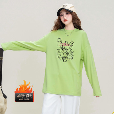 半高领保暖长袖德绒打底衫