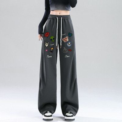 ILOVECHOC甜酷印花阔腿裤