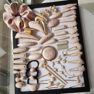 上久楷龙行云纹手工宋锦发夹抓夹发圈汉服旗袍配饰女友发饰礼物